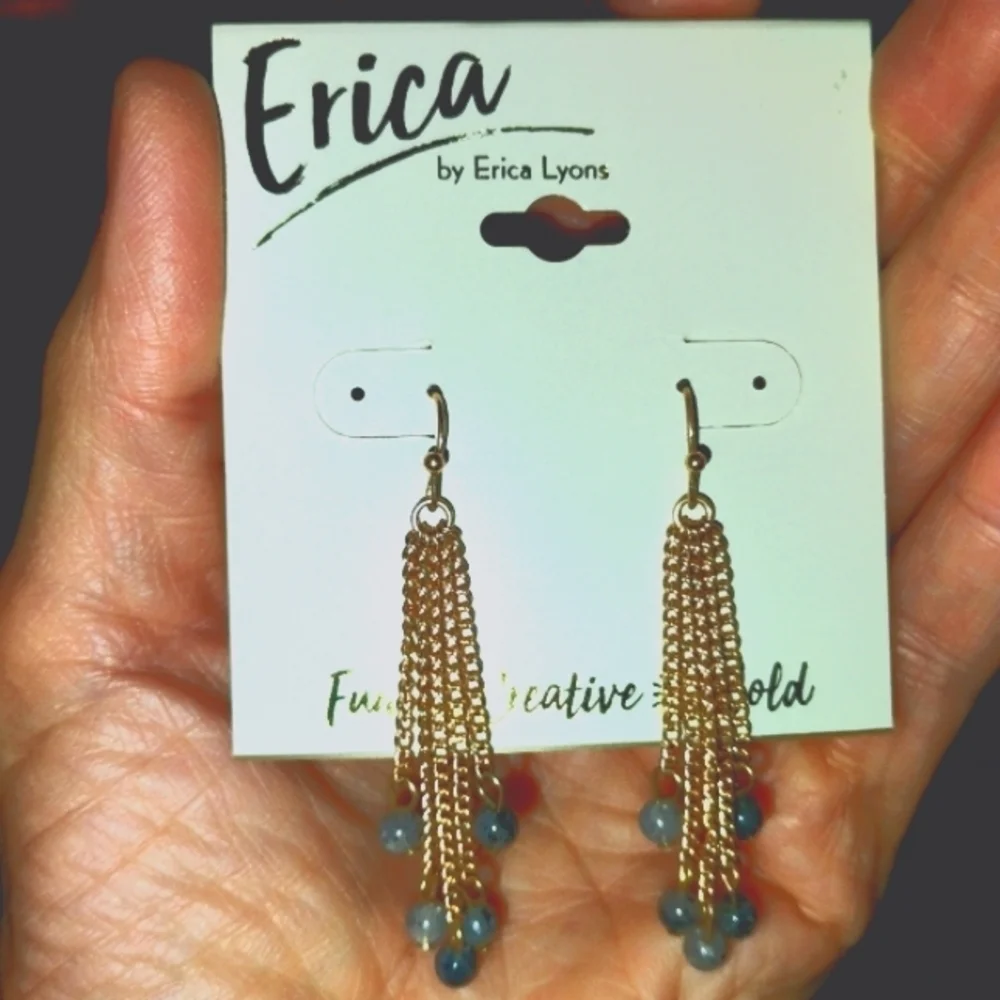 Erica Lyons‎ Gold Tone Tassel Dangle Hook Earrings